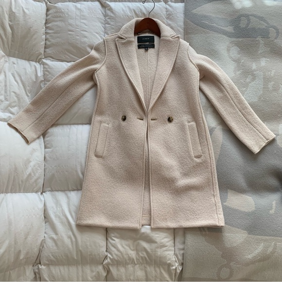 Daphne boiled wool topcoat in cream - Picture 3 of 4